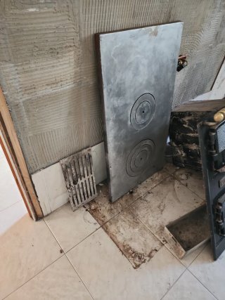 Cocina de leña de hierro fundido