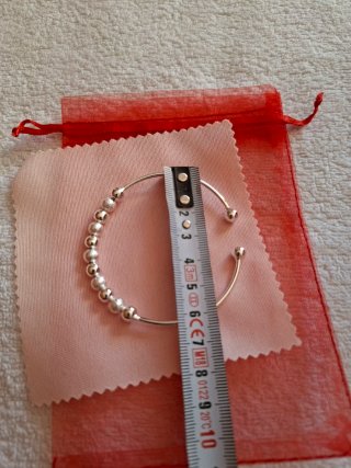 Pulsera baño plata 925 bolitas nueva