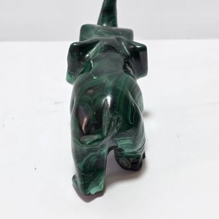 Tris Elefanti In Malachite Sculture Vintage