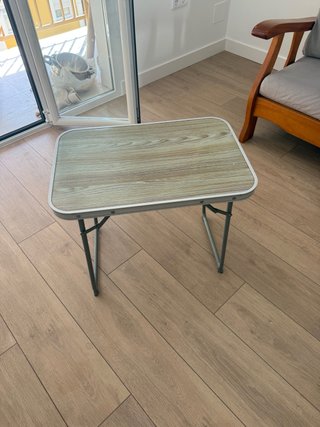 Mesita auxiliar madera y metal