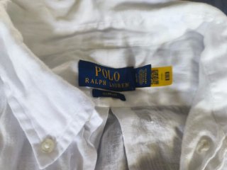 Camisa Ralph Lauren Lino Blanca, con código QR