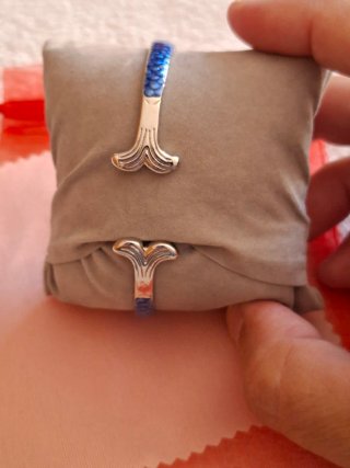 Pulsera pez esmaltada plata nueva