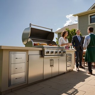 Cajones de Cocina Exterior 16" W x 28.5" H x 20.5" D, Cajones de BBQ de Acceso Triple Montados a Ras de Acero Inoxidable con Mango, Cajones para Isla de BBQ para Cocinas Exteriores o Estación de P...