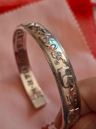 Pulsera esclava elefantes plata nueva