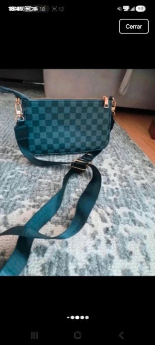 Bolso cuadros negro y gris