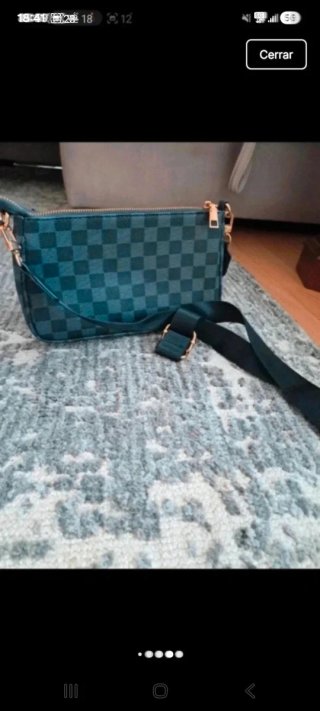 Bolso cuadros negro y gris