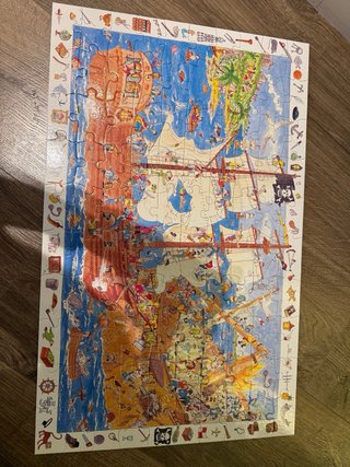 Puzzle Djeco Barco Pirata 100 Piezas con juego