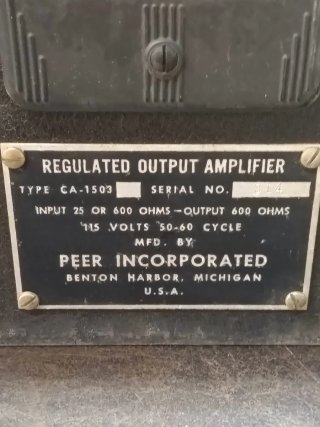 Amplificador Vintage Peer Inc. Años 50