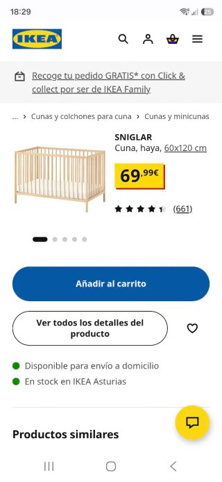 Cuna de madera Ikea