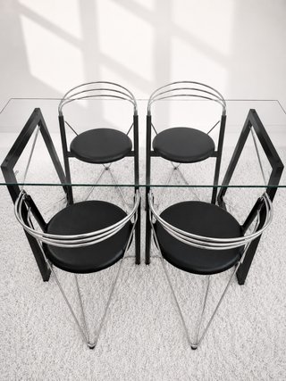 MESA COMEDOR POSTMODERNA. ITALIA 80s