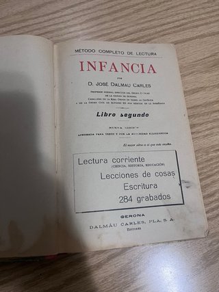 Libro antiguo “INFANCIA” – Método de lectura