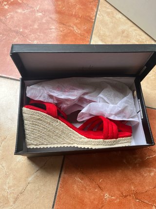 Sandalias Cuña Rojas Buonarotti Talla 39