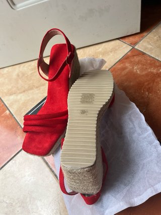 Sandalias Cuña Rojas Buonarotti Talla 39