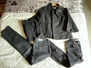 Lote chaquetas y pantalones negros Zara/Mango S