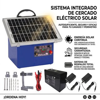 Pastor Eléctrico Solar 30km + Batería