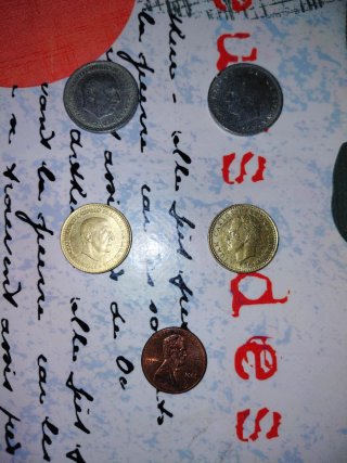 Lote antigüedades Billetes Documentos Militar Lata