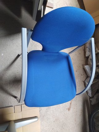 Silla de visita oficina azul y gris o para estudio