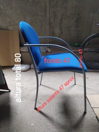 Silla de visita oficina azul y gris o para estudio