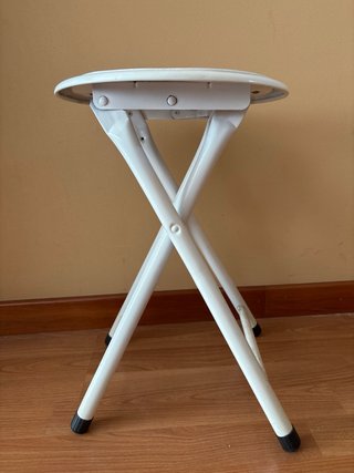Taburete plegable blanco