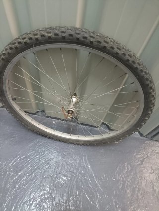 Rueda de bicicleta con cubierta