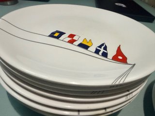 Set di stoviglie in melamina con design di bandiere nautiche