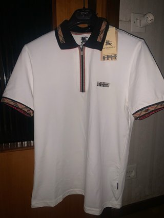 Polo Burberry Bianco con Zip