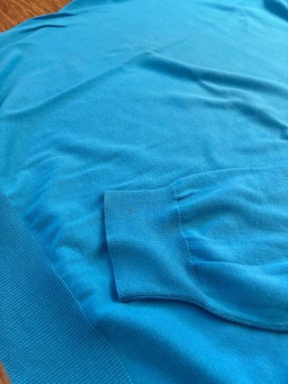 Jersey Façonnable cuello pico azul turquesa T.L