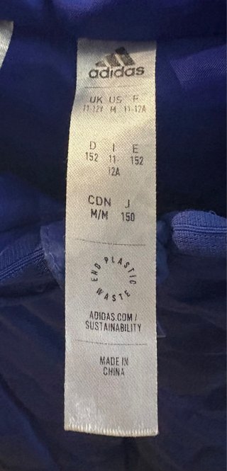 Abrigo Adidas niño azul 152 cm (12 años)