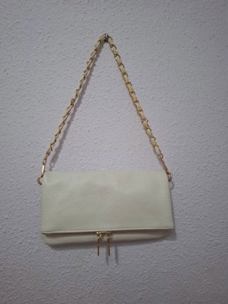 Bolso estilo Zadig & Voltaire dorado y blanco