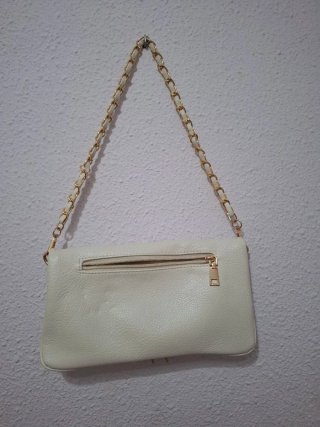 Bolso estilo Zadig & Voltaire dorado y blanco