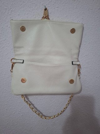 Bolso estilo Zadig & Voltaire dorado y blanco