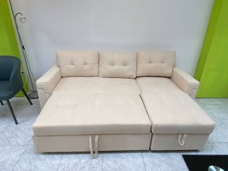 Sofá Cama Beige 215cm NUEVO + Arcón
