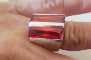 Anillos Plata Ley Piedras Rojas