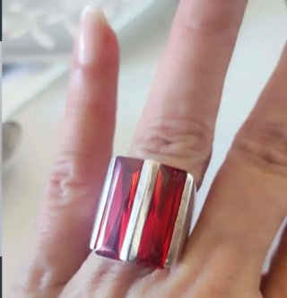 Anillos Plata Ley Piedras Rojas