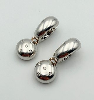 Pendientes Oro Blanco 18k Circonitas 12.38 gr