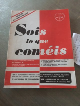 Informe sois lo que coméis.