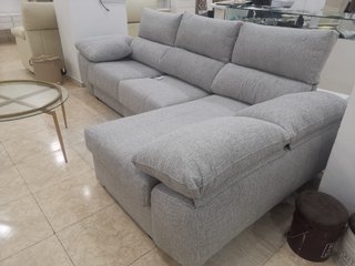 Sofá Chaise Longue Gris Tela