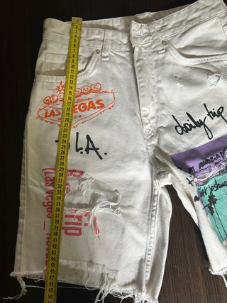 Shorts vaqueros blancos con estampados
