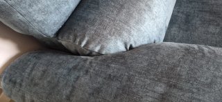 Sofá 2 plazas chenilla/microfibra gris