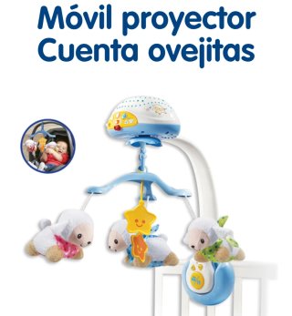 Móvil proyector musical para cuna