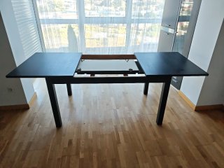 Mesa de comedor extensible madera negra