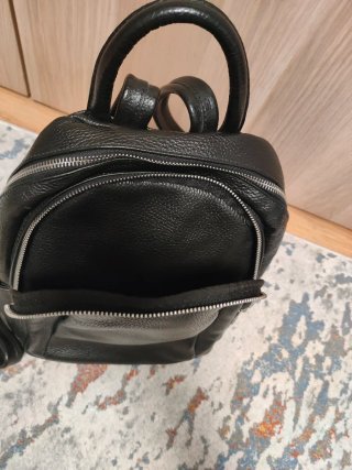 Mochila de cuero negra Italia