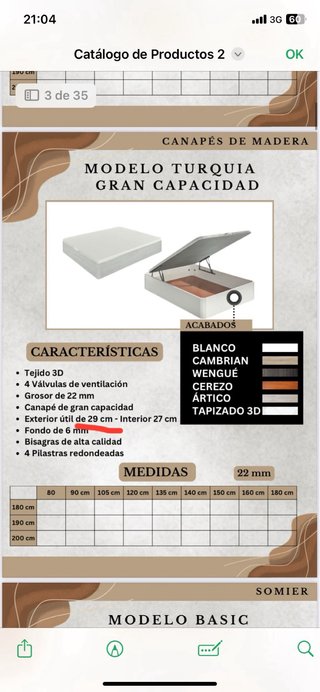 Canapé abatible con colchón 150x190cm