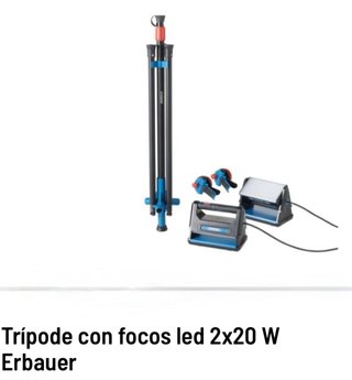 Trípode con focos LED 2x20W Erbauer