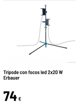 Trípode con focos LED 2x20W Erbauer