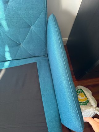 Sofá-cama azul de tela