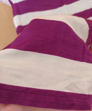Camiseta Massimo Dutti Rayas Morado/Blanco Talla M