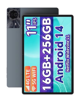 Tablet Android 14 11 16GB+256GB negra