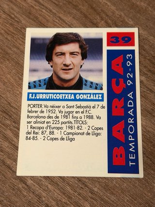 Cromos Barça Cards 92/93