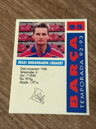 Cromos Barça Cards 92/93